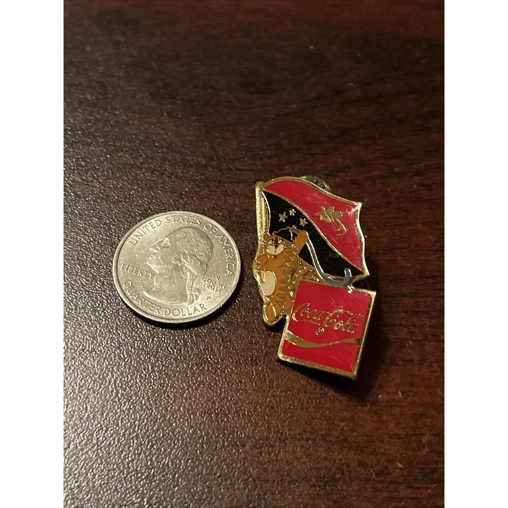 1988 Seoul Olympics Coca Cola Hodori Tiger Papua New Guinea‎ Flag Lapel Pin